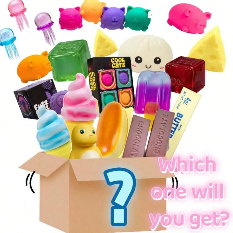 Fun Mystery Squishy Blind Box Cute Ice Cube Bun Shapes Soft Slow Rebound Squeeze Toy Funny Surprise Stress Relief Party Gift