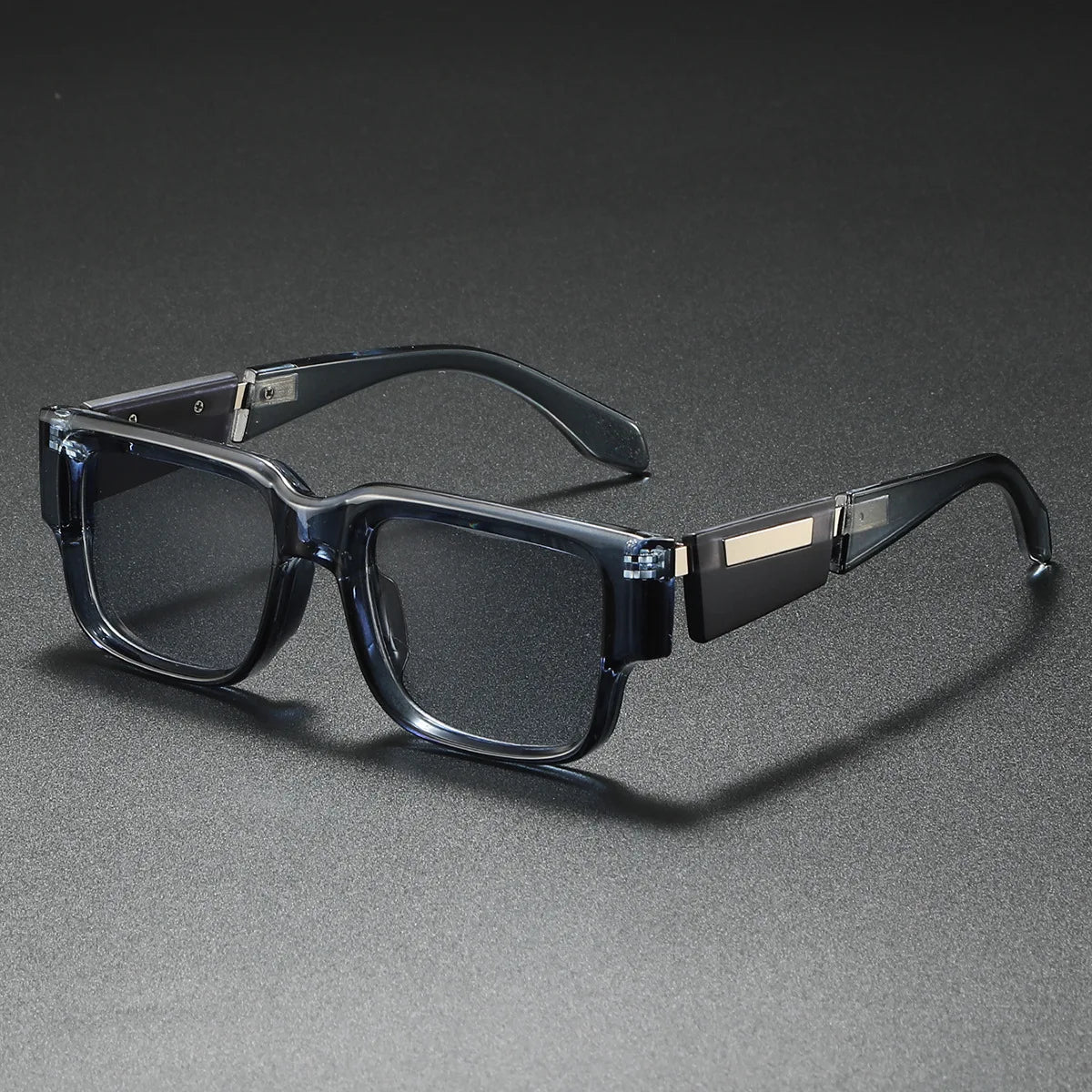 2026 Fashion Square Thick-Frame Sunglasses | Metal Accents | Retro Minimalist | Oversized Face-Flattering