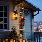 Christmas Decoration 2027 Glowing Santa Claus Climbing Ladder Room Decoration Home Outdoor Garden Cristmas Tree Ornement Gift