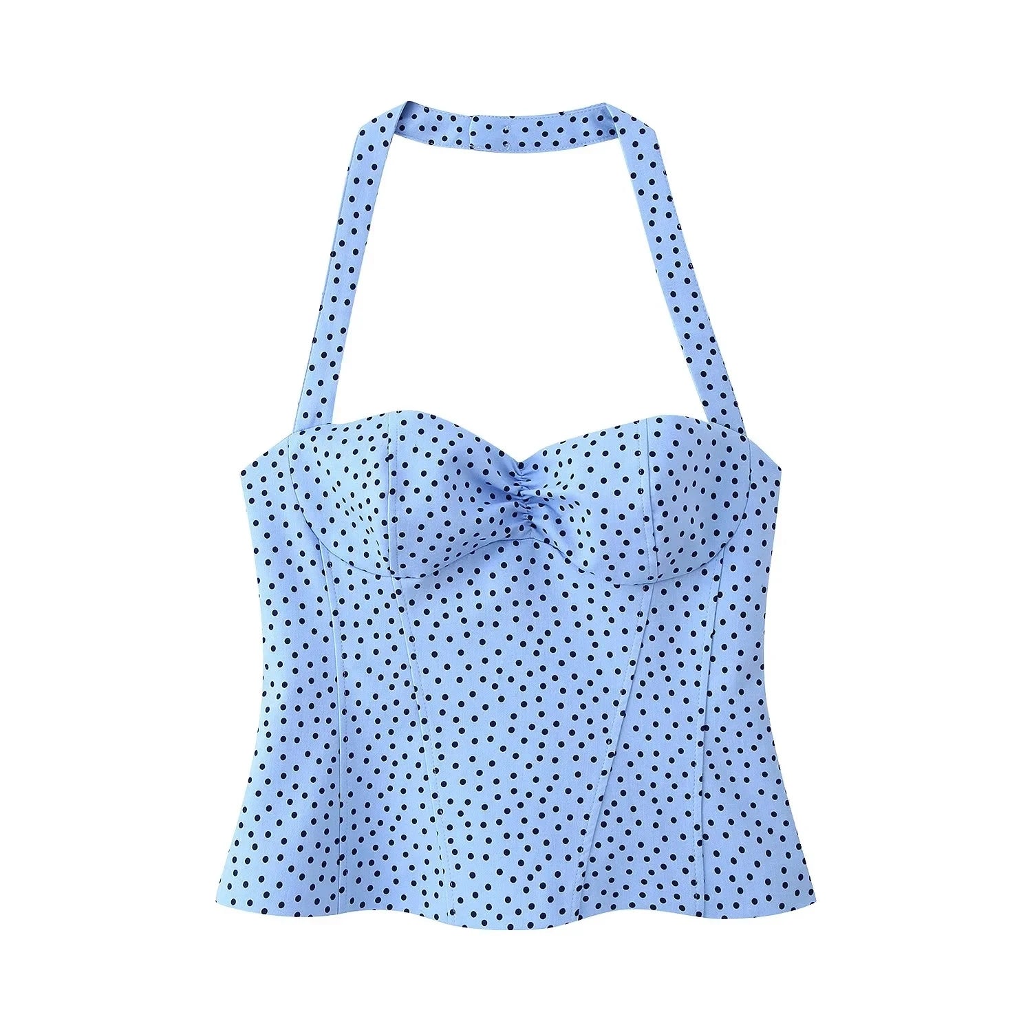 Sexy Y2K Girl Halter Tops Corset Slim Polka Dot Print Short Tops Camis Fashion 2026 Spring Summer Streetwear Holiday Beach Camis