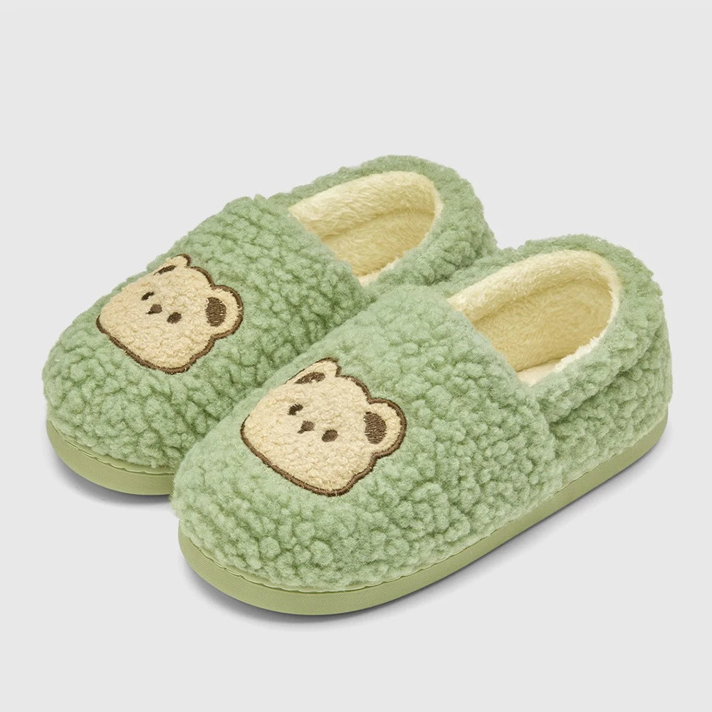 Big Size 48 49 Men Home Slippers Winter Warm Plush Slides Couples Indoor Flats Anti-slip Bedroom Shoes Women Autumn Furry Slides