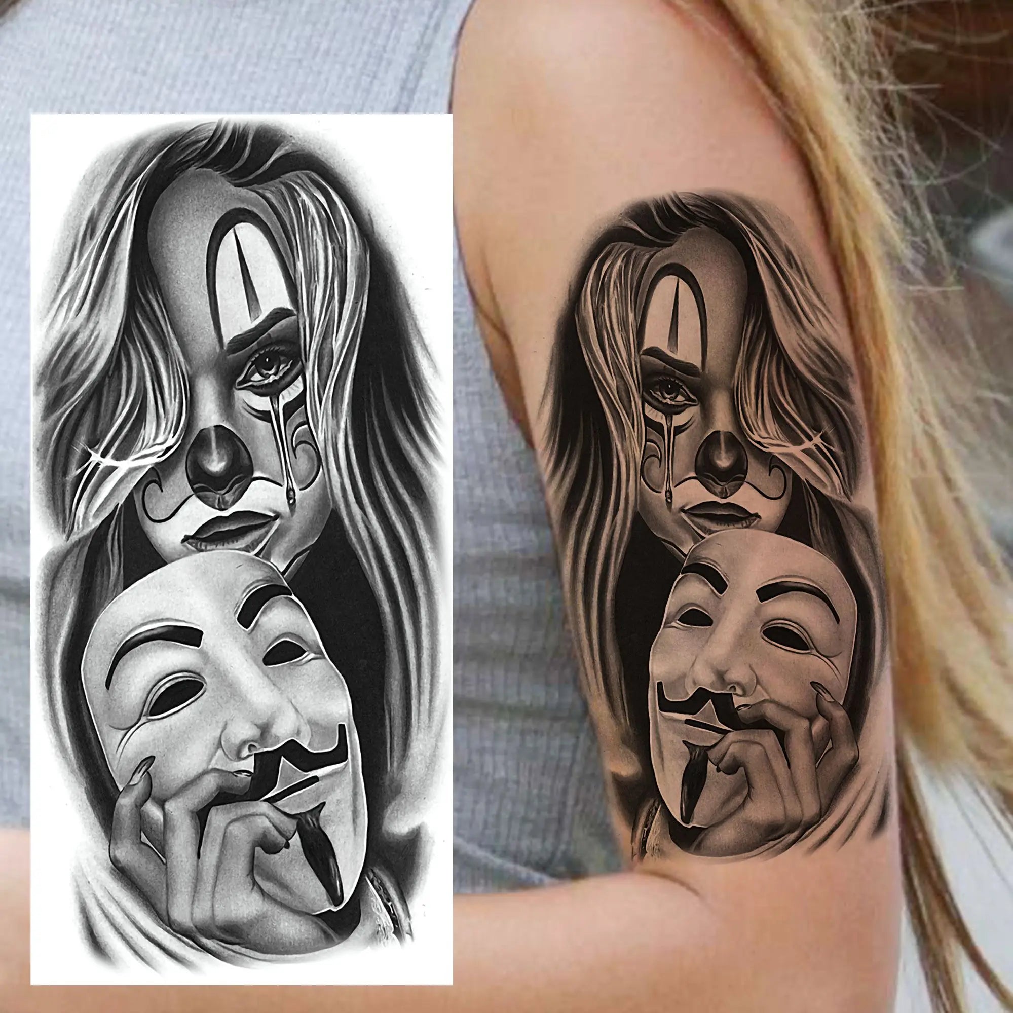 1 Sheet Trendy Cool Robber Gangster Temporary Tattoos For Adults Bad Guy Rebel Tatoos Waterproof Realistic  Fake Tattoo Stickers