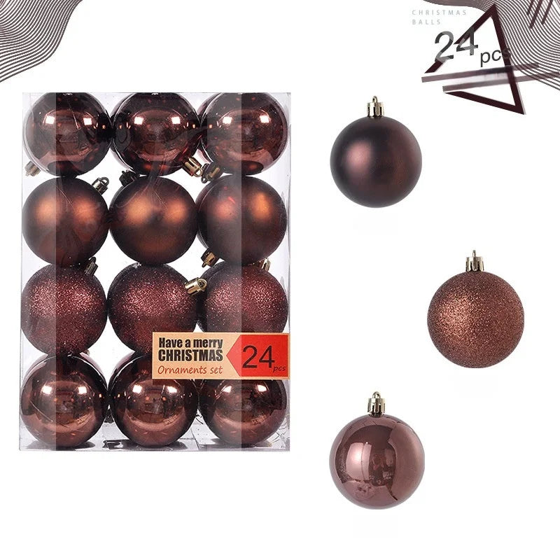 DIY 24PCS 3/4/6CM Christmas Balls Big Ball Christmas Tree Pendant Ornament Party Decor New Year Navidad Christmas Decor Gift