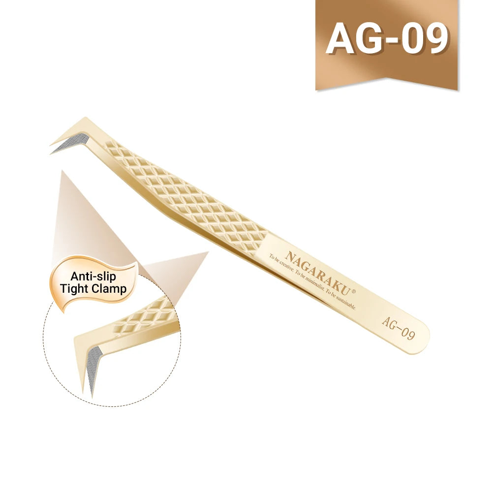 NAGARAKU Precision Fiber Tip Tweezer for Eyelash Extensions Professional Eyelash Tweezers Antistatic Straight