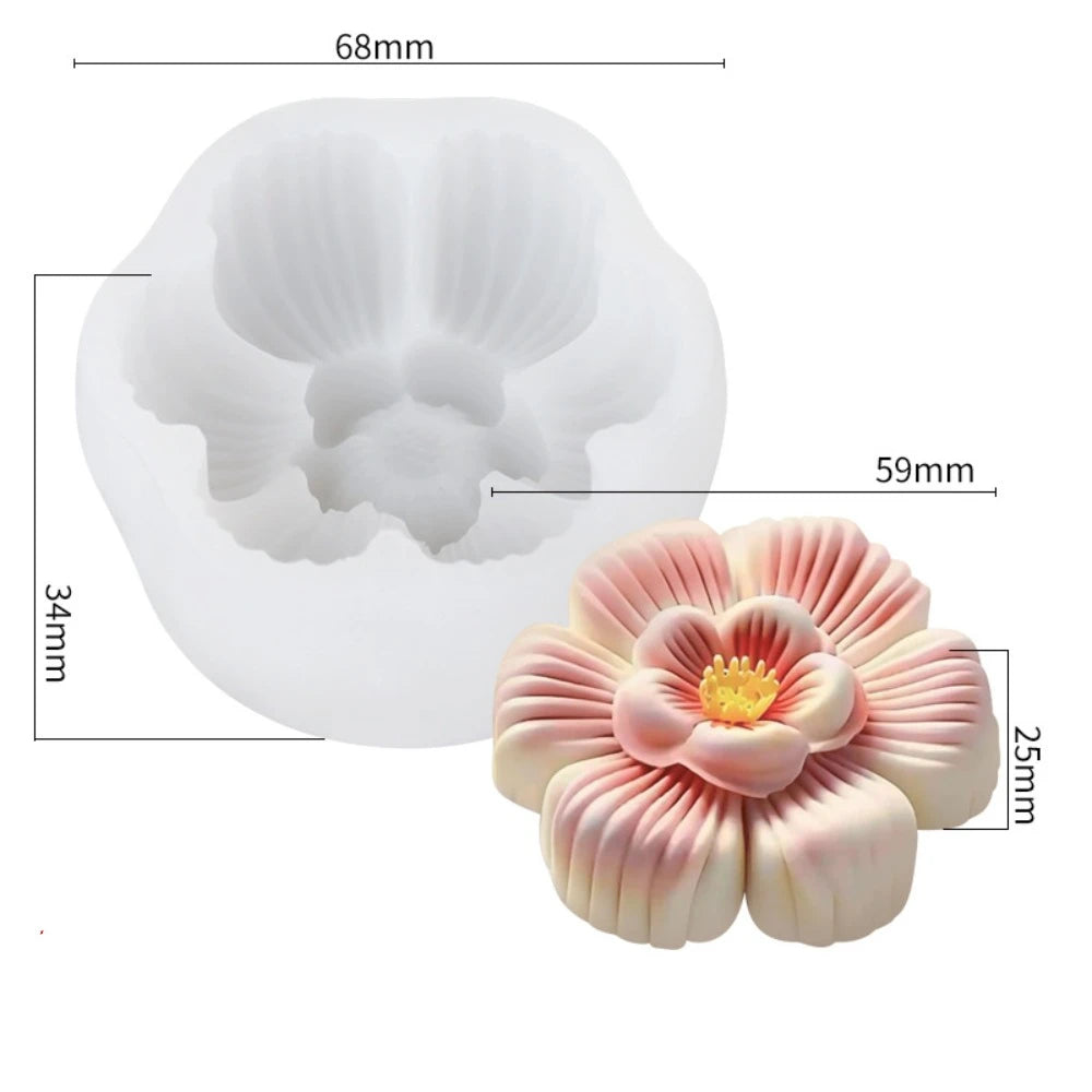 3D Flower Shape Flower Silicone Molds Ice Pastry Baking Tool Jelly Candy Moulds Reusable Chocolate Silicone Soap Mold Kitchen