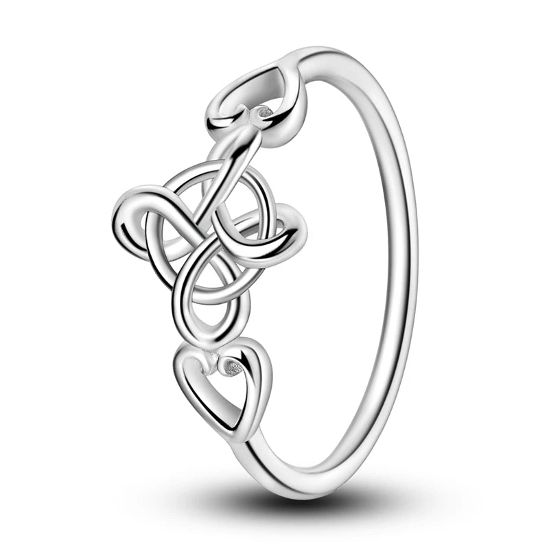 Original 925 Silver Sparkling Zircon Ring Stackable Classic Shine Stone Round Rings For Women Wedding Anniversary Jewelry Gift
