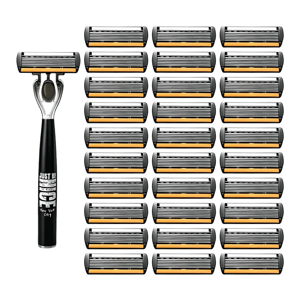 Men's Manual Safety Razor Set, featuring 6-layer stainless steel blades and an aloe vera lubricating strip | perfect as a gift.