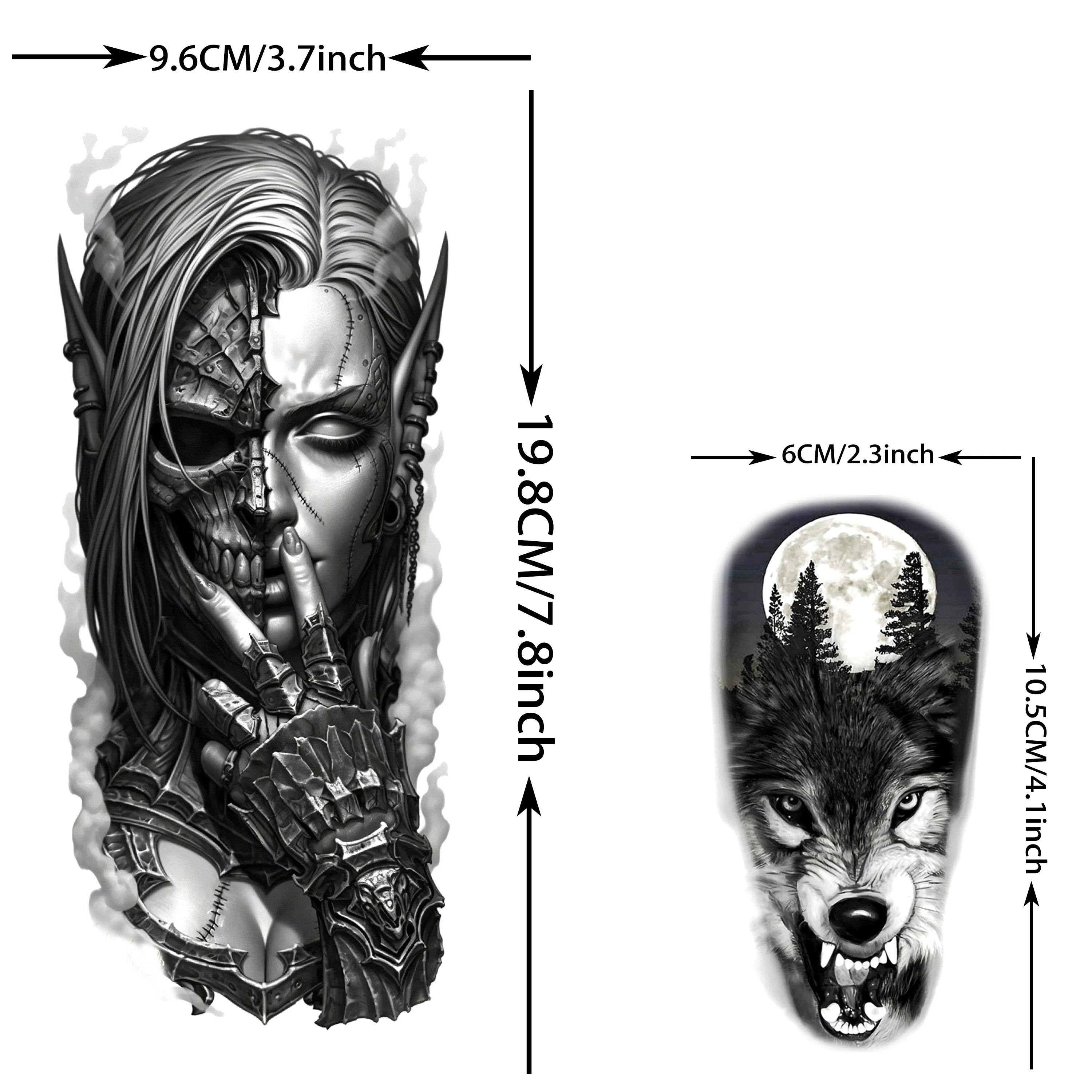 73 Sheets Cool Lion Wolf Temporary Tattoos For Men Women Waterproof Jesus Zeus Tatoos Realistic Fake Tattoo Arm Hands Stickers