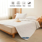 Waterproof Mattress Protector - Breathable Noiseless Mattress Cover Pad with 4 Elastic Corner Straps Fits up to 30 cm Deep