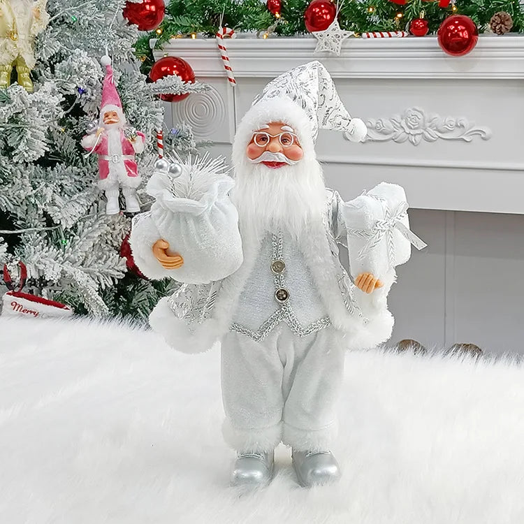 Christmas Theme Home Decorations Santa Claus doll Decoration Supplies 30 cm Standing Santa Claus