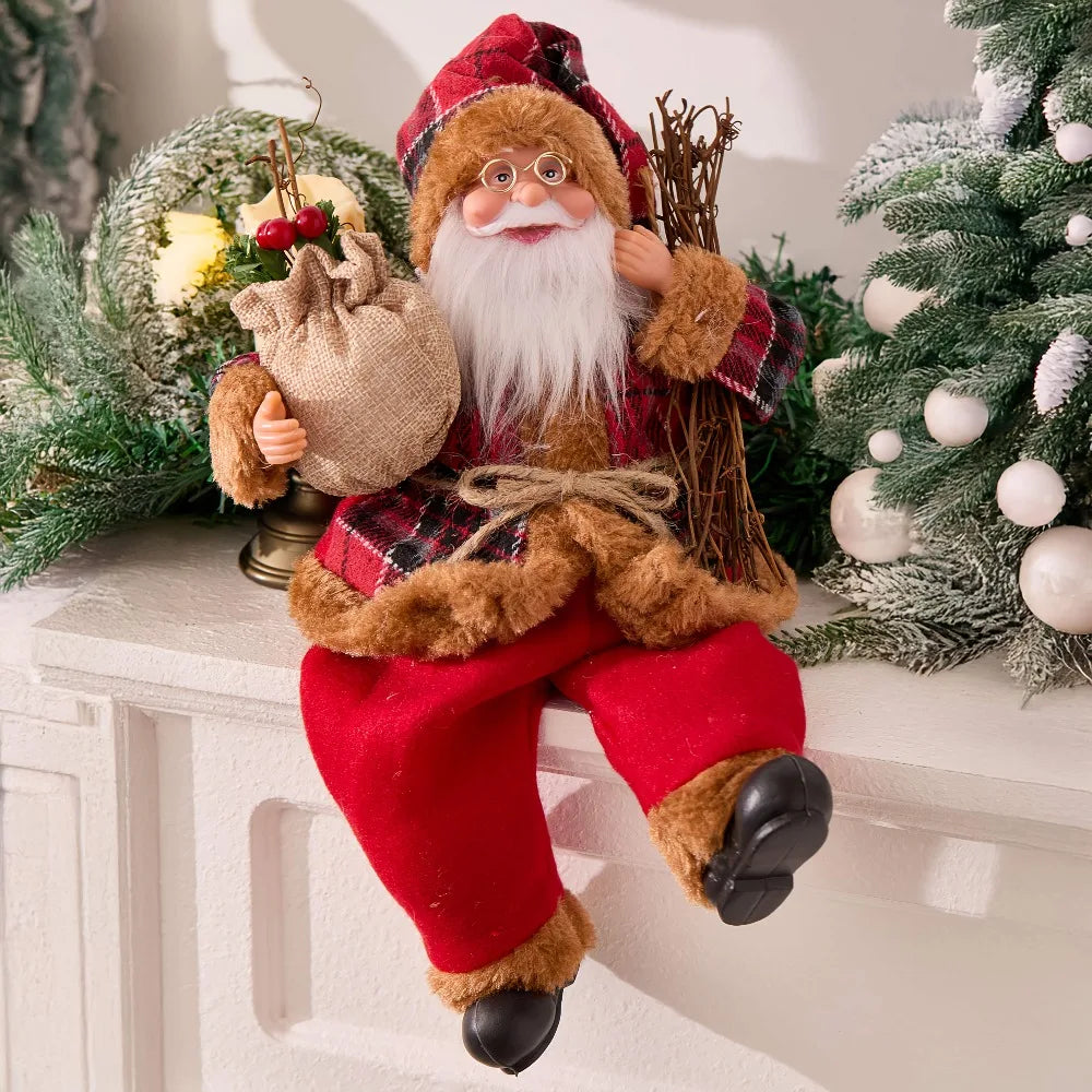 1PC 12IN Collectible Dolls Sitting Santa Claus Decorations Gift for Friends Indoor Decora Atmospheric Christmas Gift Top Choice