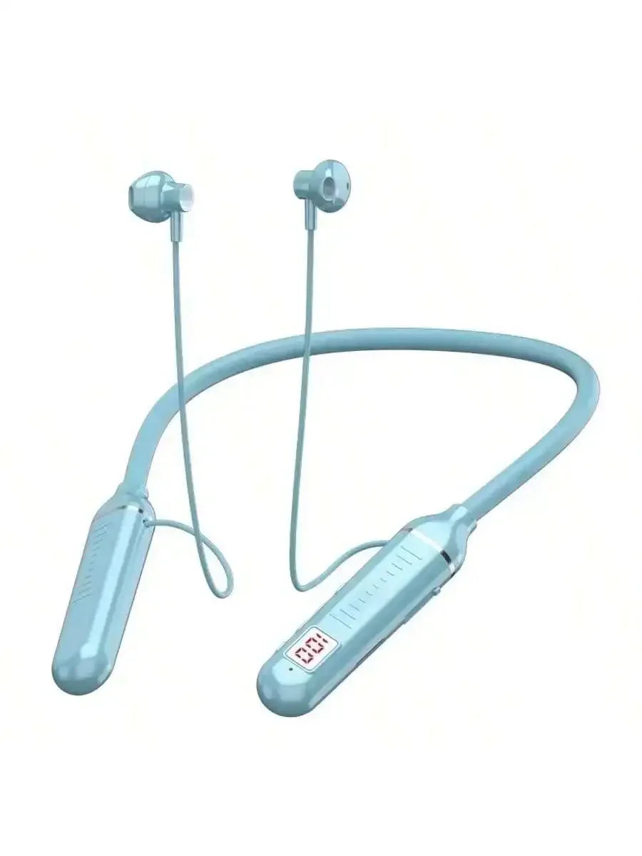 New Wireless Earphones Bluetooth 5.3 Neckband Headphones Gaming LED Display HIFI Headset Sports TWS Earbuds With Mic TF Card