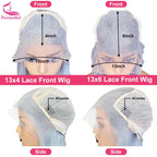 13X4 13X6 Transparent Silver Gray Lace Front Human Hair Wigs 613 Colored Straight Lace Frontal Wig For Women T Part Remy Wig 250