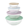 8-piece set of durable glass mixing bowls with varying sizes