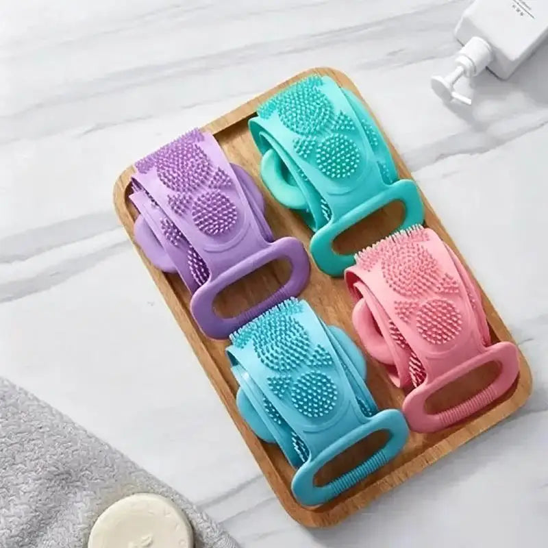 Body Silicone Back Brushes Bath Towels Scrubber Rubbing Sponge Peeling Massage Shower Belt Extended Skin Clean Removal Brushes