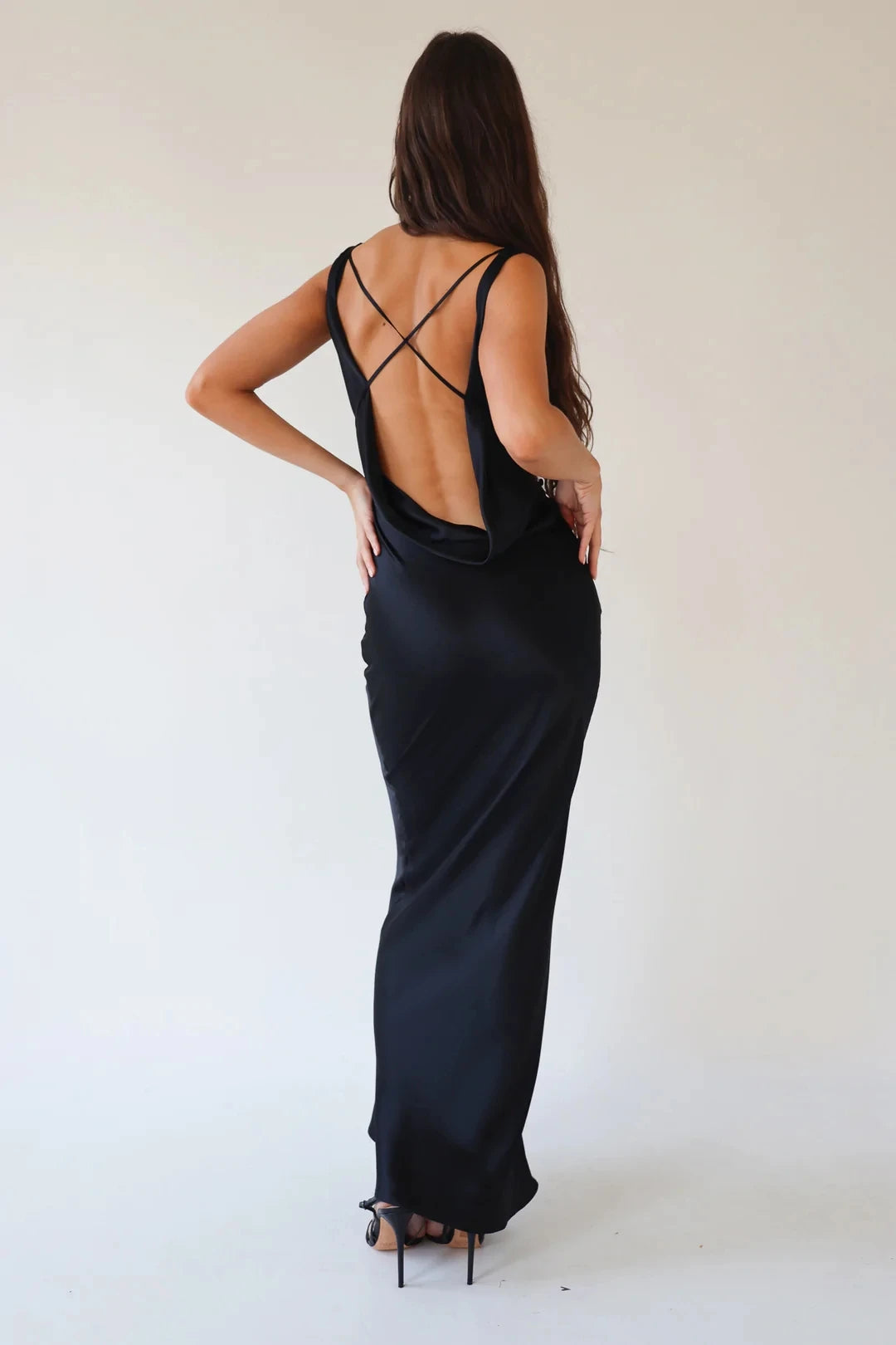 Sexy Women Long Dress Sleeveless Draped Neck Backless Lacing Slim Fit Dress For Party Cocktail Evening Club Street Style S M L