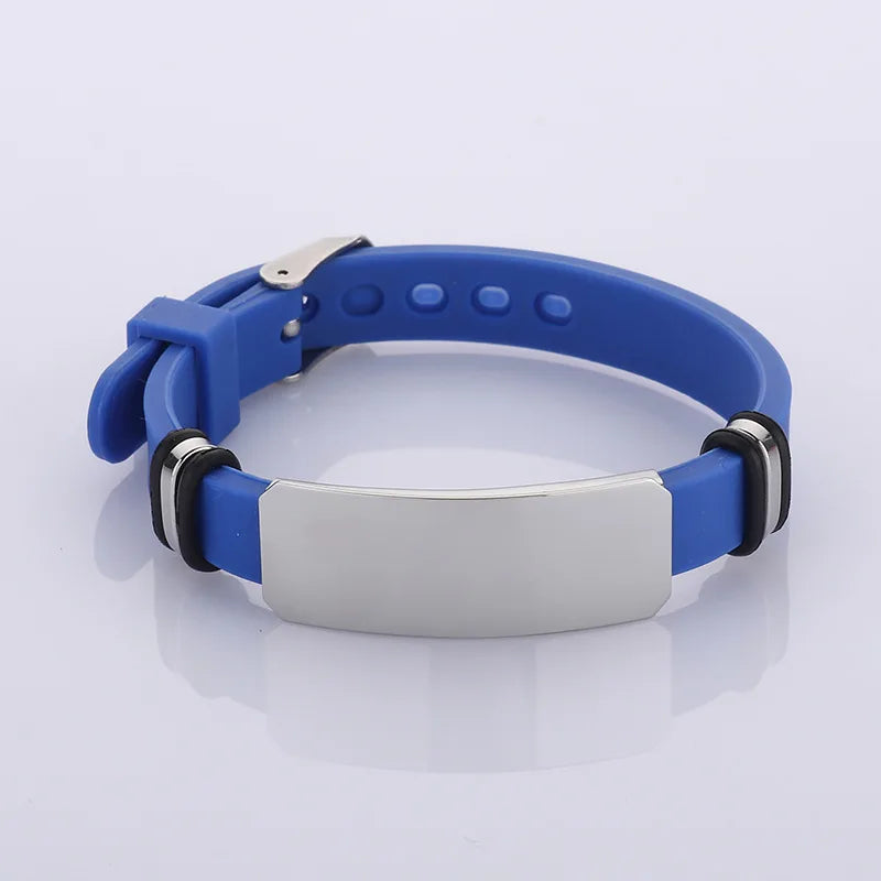 Fashion Couple Bracelets Stainless Steel Silicone Multi-color Wristband Valentine's Day Gifts Jewelry