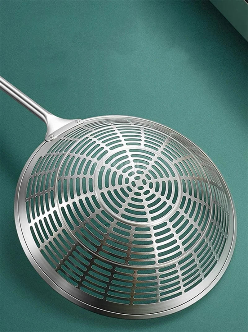 3 Sizes Round 304 Stainless Steel Strainer with Long Handle Kitchen Sieves Scoop Hot Pot Oil Filter Colander Cooking Tools