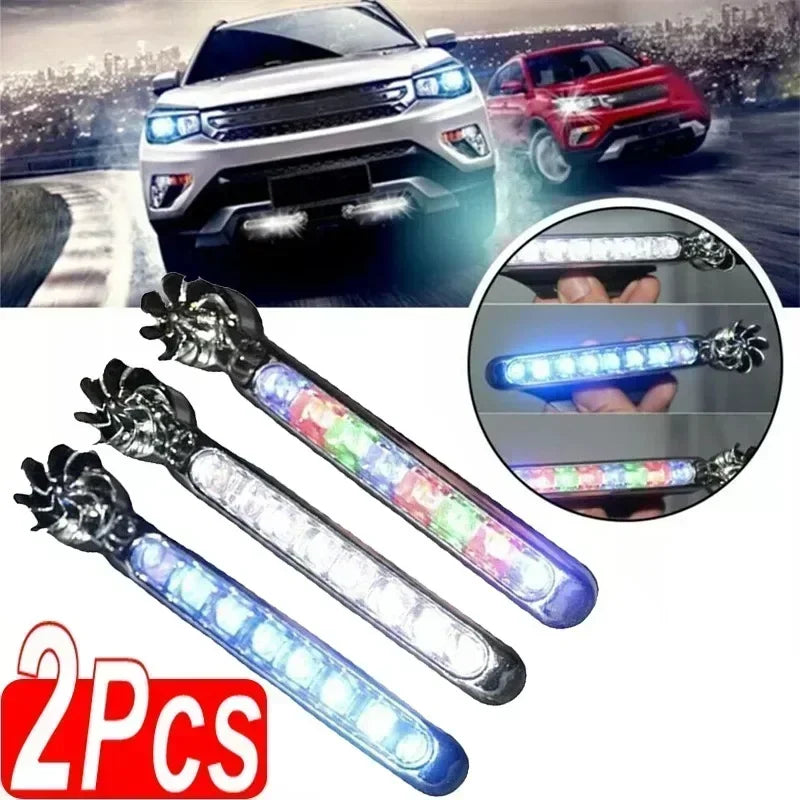 1/2Pcs Car LED DayTime Running Light Wind Powered LED Floodlights Auxiliary Lighting Motorcycle Lamp Automobile Day Headlight