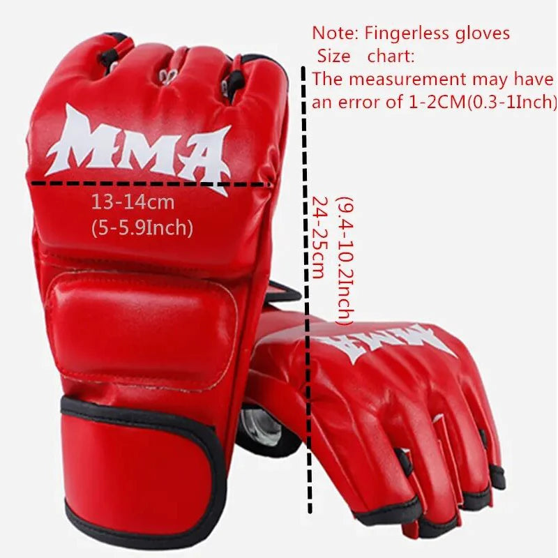 Child Thick Boxing Gloves MMA Gloves Half Finger Punching Bag Kickboxing Muay Thai Mitts Professional Boxing Training Equipment