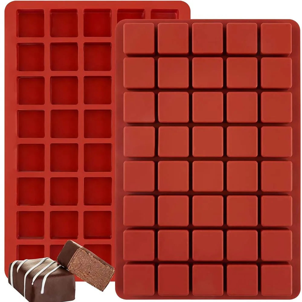 40 Cavity Square Silicone Mold Mini Candy Chocolate Gummy Ice Cube Jelly Truffles Pralines Ganache Moulds Cake Decorating Tools