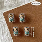 Two Cartoon Cat-Shaped Data Cable Protectors, Suitable for Type-C/Charging Interface to Prevent Charging Cable Breakage.