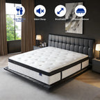 10/12 Inch Queen Twin Full King Size Hybrid Mattresses in a Box with Individual Pocket Springs - Medium Firm and Pressure Relief