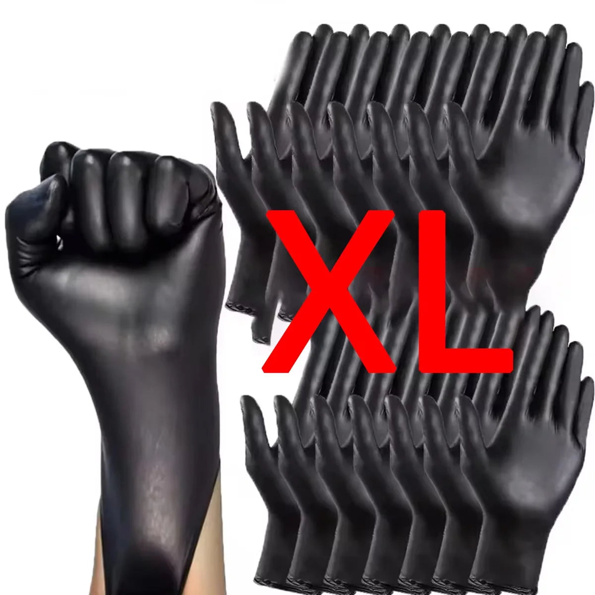 10/20/50/100PCS Black Nitrile Gloves Durable Powder Free Latex Free Suitable For Kitchen Cleaning Tattooing Pet Care Car Househo