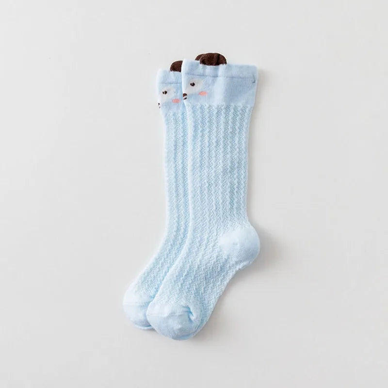 Summer Baby Socks Outdoor Anti-mosquito Newborn Infant Mesh Knee High Socks Cute Animal Cotton Breathable Kids Long Socks