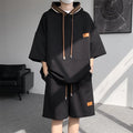 Men's Hooded Short Sleeved T-shirt Shorts Two-piece Set Summer Trend Casual Sports Fitness Oversized SIze M-8XL Two-piece Set