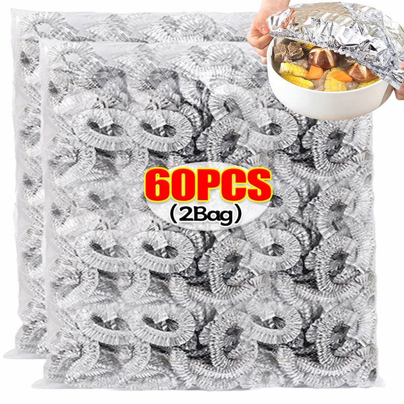 Aluminum Foil Film Food Cover Elastic Disposable Food Grade Covers Fresh-keep Lid Fruit Vegetable Insulation Storage Saran Wrap