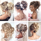 OLACA Synthetic Hair Bun Bands Blonde Black Messy Curly Chignon Donut Updo Scrunchies Fake Hair Pieces For Women Hair Extensions