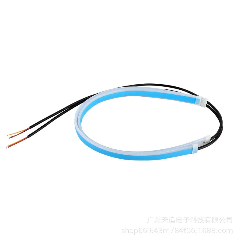 2Pcs 12V Led Guide Strip Headlight for Car Daytime Running Lights Turn Signal Bulb DRL Sequential Switchback 30cm/45cm/60cm