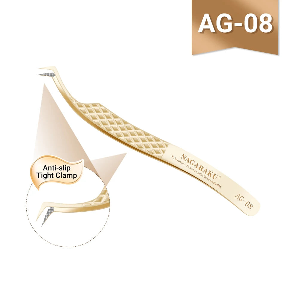 NAGARAKU Precision Fiber Tip Tweezer for Eyelash Extensions Professional Eyelash Tweezers Antistatic Straight