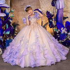 Customized Gorgeous Flower Girl Dresses For Wedding Tiered Appliques Off Shoulder Princess Birthday Party Luxury Prom Gown