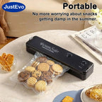 JustEvo Food Vacuum Sealer Machine Portable Automatic Food Saver Includes 10 Bags US Plug Kitchen Mini Packaging Appliance Seal in Seconds