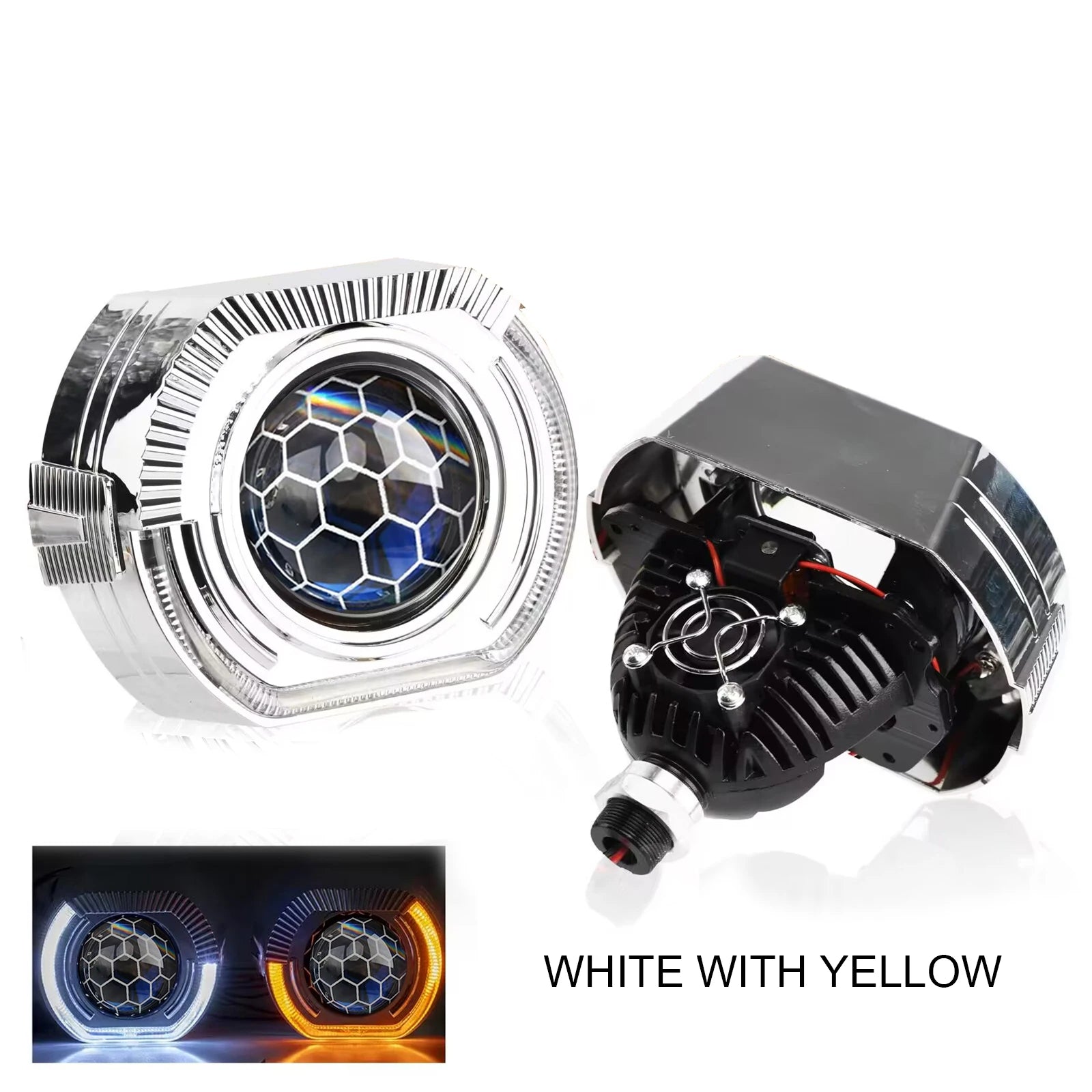 90W 2 PCS 3.0 Inch Blue Bi LED Projector Lens Universal Headlight Retrofit For H1 H4 H7 H11 Auto Light Headlamp Car Accessory