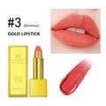 Glitter Sexy Lipstick Shimmer Gold Lipstick Long Lasting Waterproof Cosmetic Gold Brick Tube Valentine's Day Gift For Woman