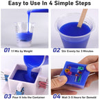 Silicone Mold Making Kit - Blue - Non-Toxic Liquid Mold Silicone - Super Elastic & Flexible, Ideal for 3D, Resin & DIY Silicone