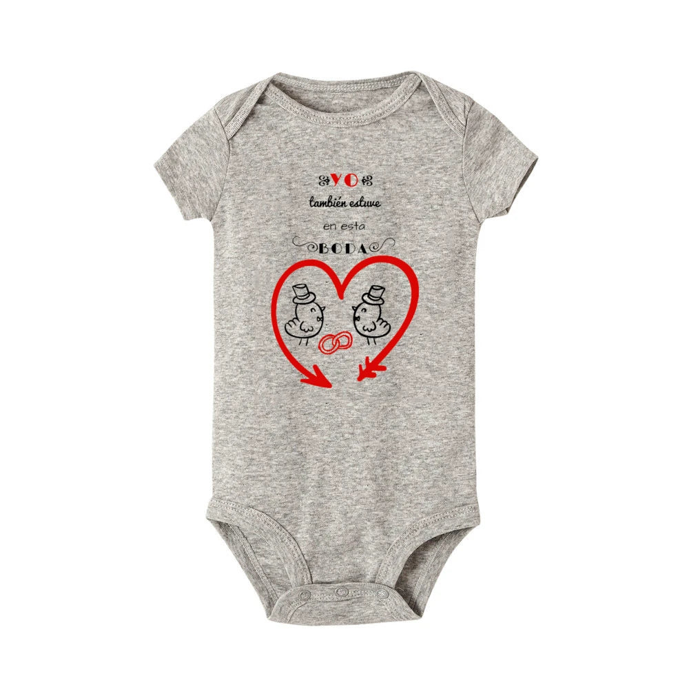 I Was Also At This Wedding Printed Baby Bodysuit Funny Infant Wedding Outfit Newborn Short Sleeve Romper Cute Toddler Jumpsuit