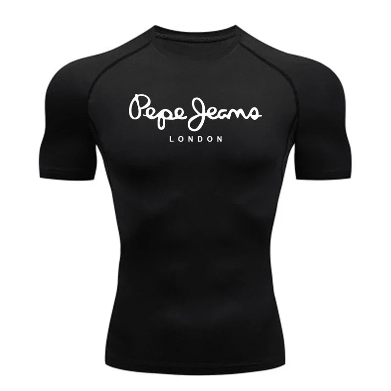 Sports T-shirt Men's Quick Drying Short Sleeved Sports T-shirt Top Gym Fitness Tight Fitting Shirt Training Running T-shirt Men
