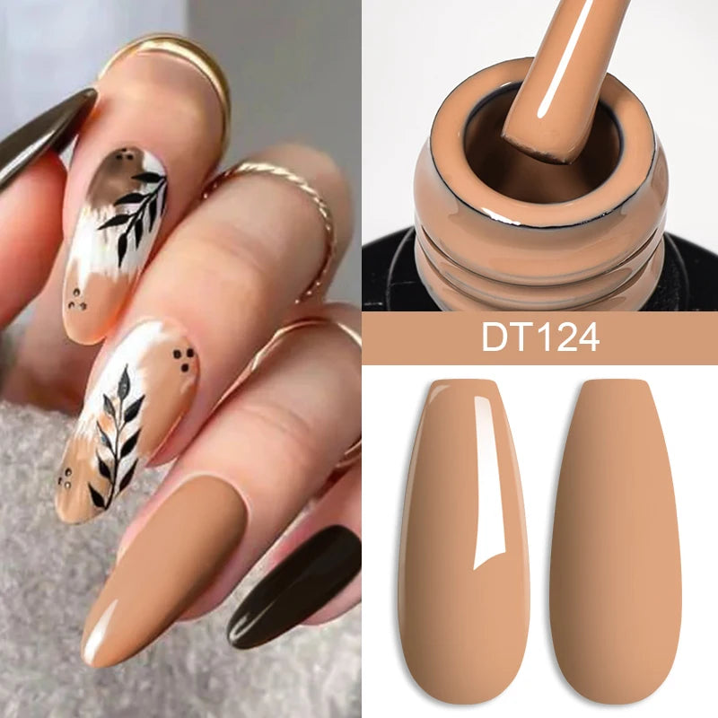 7ml Coffee Brown Gel Nail Polish Autumn Winter Nail Art Gel Varnish Semi Permanent Nail Supplies DIY Manicure Hallowee Nails