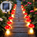 LED Fairy Mushroom Solar Lawn Lights Waterproof 8modes Garden Solar Ground Light String for Courtyard Street Patio Path Decor