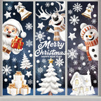 New White Christmas Sticker Santa Claus Christmas Static Sticker Shopping Mall Shop Window Background Decorative Window Sticker
