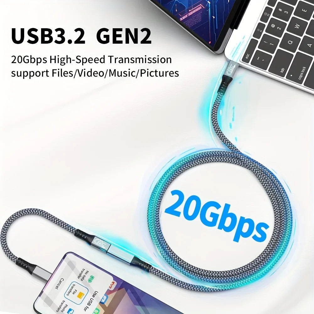 USB C extension cable 10ft 240W charging 20Gbps data transmission 4K Video USBC 3.2 Type C extension cable mobile phone  etc