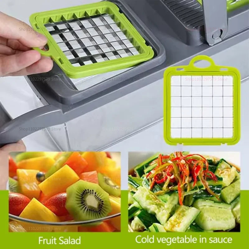 Multifunctional Portable Kitchen Chopper Vegetable Shredder Slicer, Potato Carrot Grater, Fruit Veggie Home Food Processor