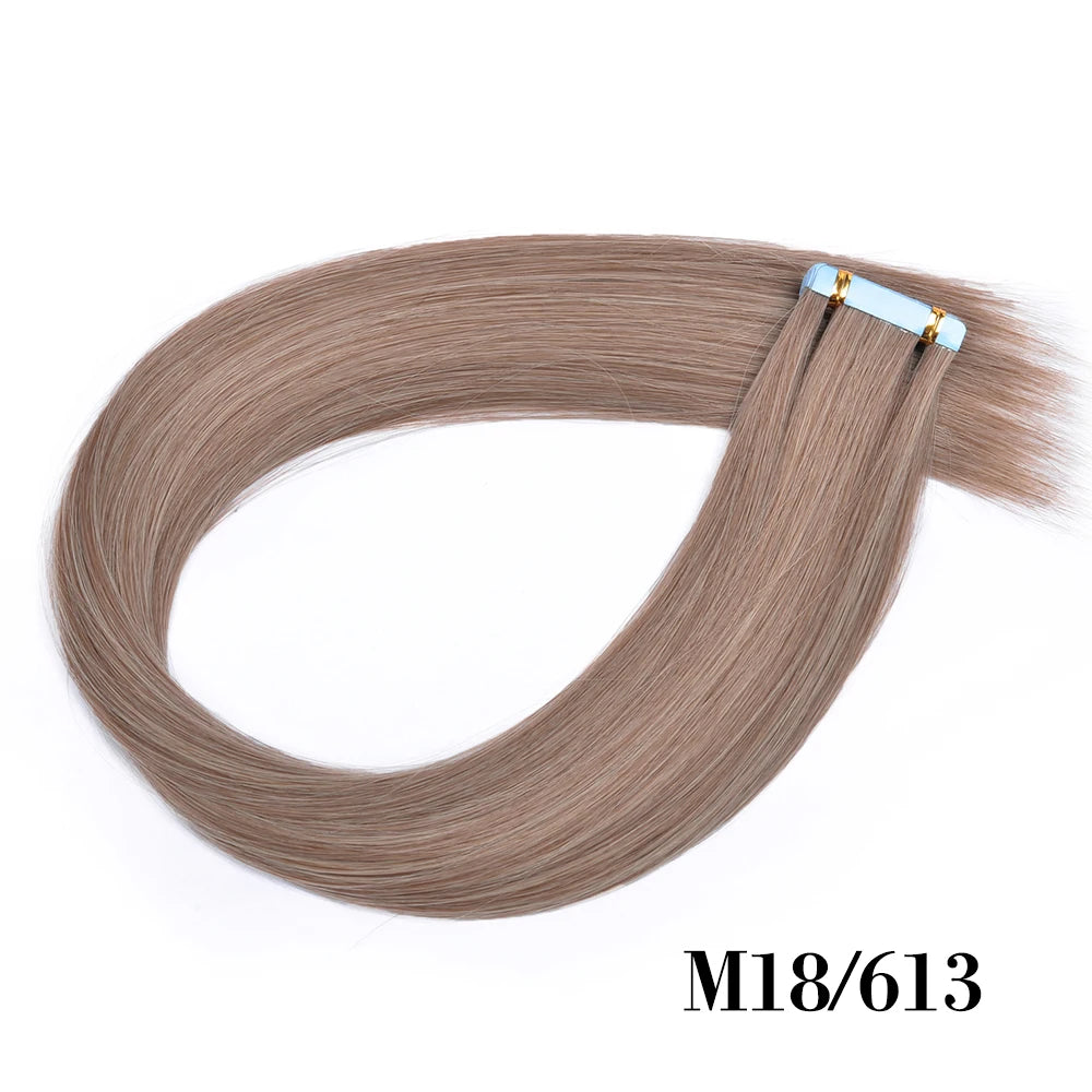 Synthetic Straight Tape In Hair Extensions 10pcs Natural Hair Extension 24inch For Women Invisible Double Sided Free Style