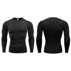 1/3 piece set of men's tight fitting sportswear, long sleeved fitness running top, cool and fast drying sports base shirt
