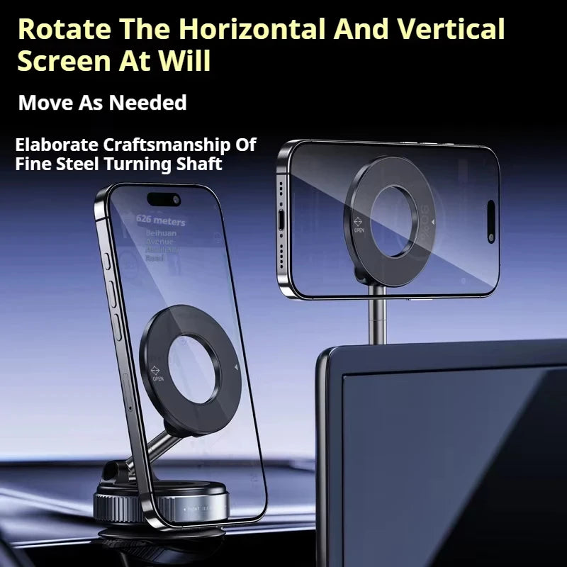 For Magsafe Car Phone Holder Suction Cup Vacuum Magnetic Phone Stand 360° rotatable and Foldable Suction Cup Phone Holder New