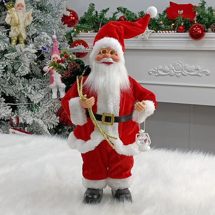 Christmas Theme Home Decorations Santa Claus doll Decoration Supplies 30 cm Standing Santa Claus